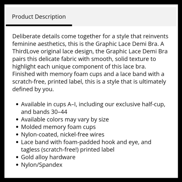 ThirdLove Graphic Lace Demi Bra - Sz 32F US - Picture 7 of 10